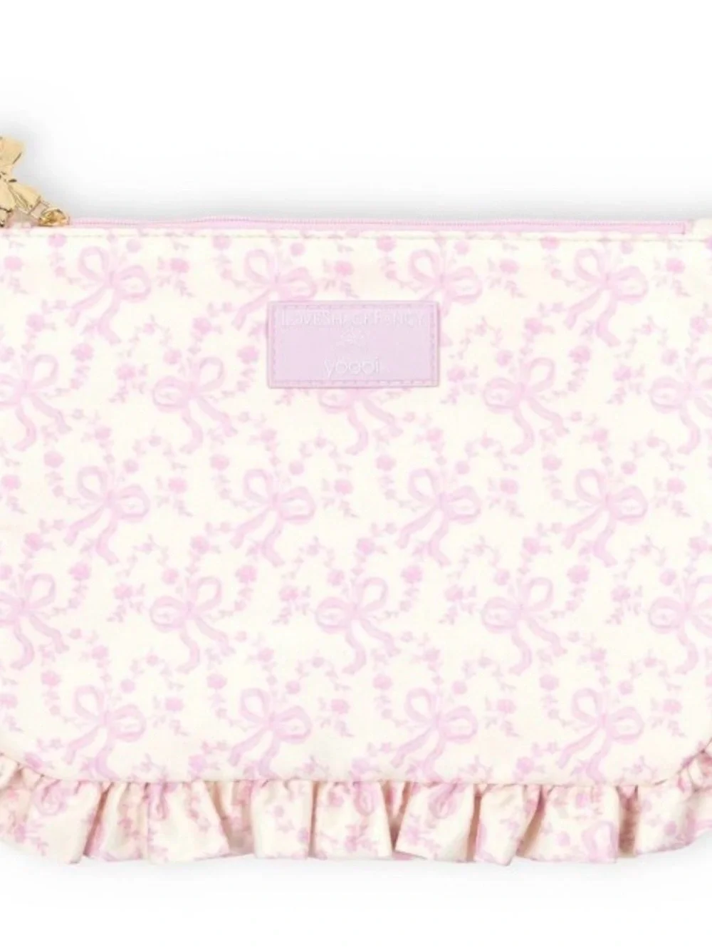 LoveShackFancy x Target - Yoobi Coquette Bow Flat Zip Pencil Case with Ruffles